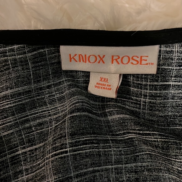 Knox Rose black white boho dress with balloon sleeves low cut plus size 2x - Picture 3 of 9